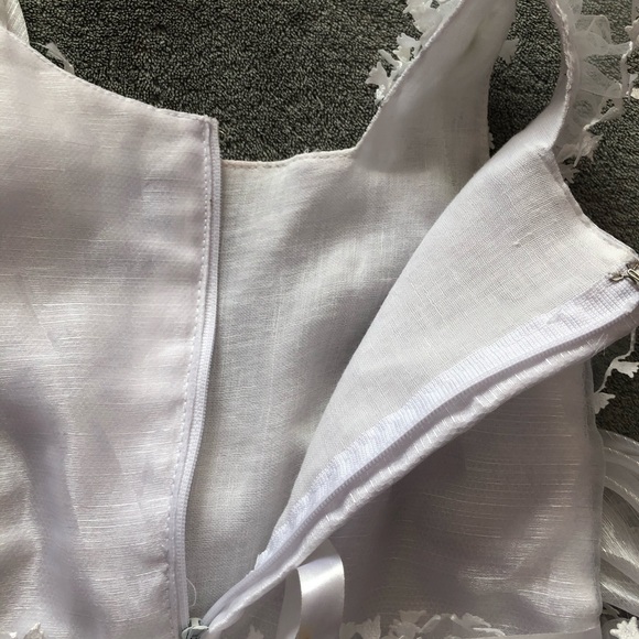 Kids 3-4Y White Formal/Party Dress - Picture 8 of 16